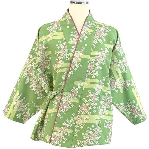 ■サンペックス 茶衣着(上) M (雲取花柄) グリーン〔品番:K3632M〕【6916954:0】[送料別途見積り][掲外..