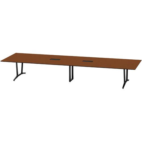 ■NAIKI ミーティングテーブル(舟底配線付 アドコード ADC型/天板:ダークウォールナット 脚部:ブラック/W4800×D1500〔品番:ADC4815AKHBBWN〕【6918116:0】[送料別途見積り][掲外取寄][店頭受取不可]