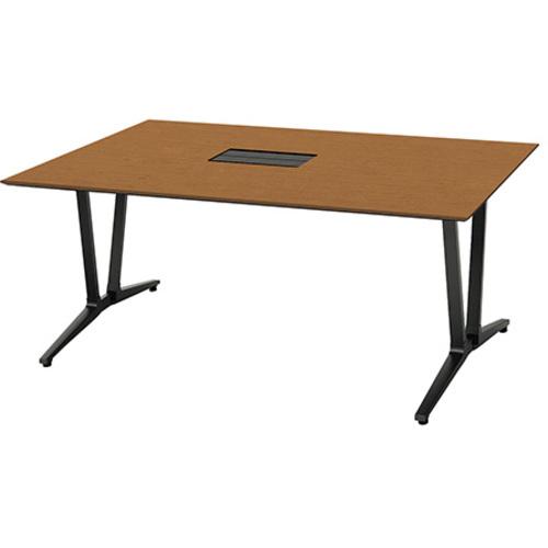 ■NAIKI ミーティングテーブル(舟底配線付 アドコード ADC型/天板:ミディアムウォールナット 脚部:ブラック/W1800×D900〔品番:ADC1809AKHBBMW〕【6919715:0】[送料別途見積り][掲外取寄][店頭受取不可]