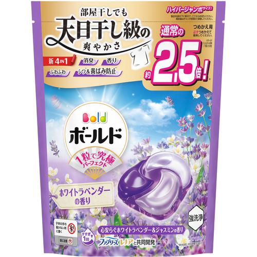 ■P&G 洗濯洗剤 ボールド ジェルボール 4in1 心安らぐホワイトラベンダー&ジャスミンの香り 詰め替え ハイパージャンボ 27個《10個入》〔品番:434659〕【6921037×10:0】[送料別途見積り][掲外取寄][店頭受取不可]