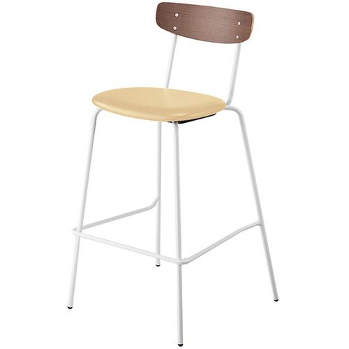 ■NAIKI ミーティングチェアー(ハイ) プルミノ E395型/合板:ダークウォールナット/座面:アイボリー〔品番:E396VSHM16IV〕【6927811:0】[送料別途見積り][掲外取寄][店頭受取不可]