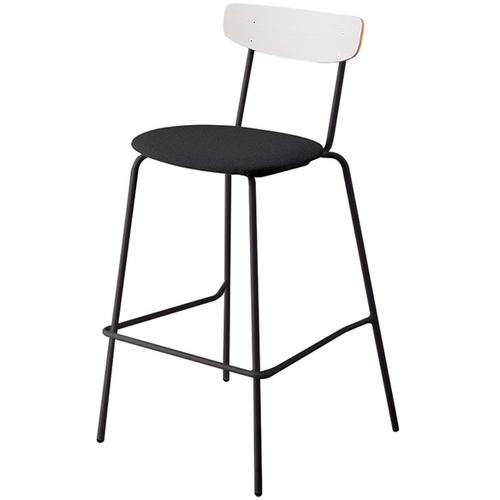 ■NAIKI ミーティングチェアー(ハイ) プルミノ E395型/合板:ホワイトオーク/座面:ブラック〔品番:E396FSBM13BK〕【6927816:0】[送料別途見積り][掲外取寄][店頭受取不可]