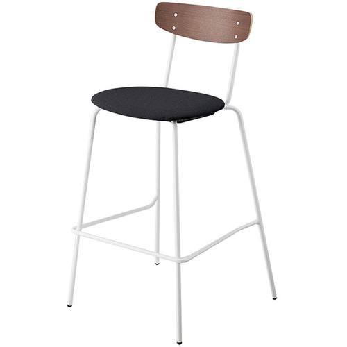 ■NAIKI ミーティングチェアー(ハイ) プルミノ E395型/合板:ダークウォールナット/座面:ブラック〔品番:E396FSHM16BK〕【6927834:0】[送料別途見積り][掲外取寄][店頭受取不可]