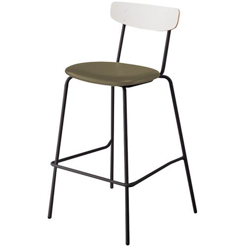 ■NAIKI ミーティングチェアー(ハイ) プルミノ E395型/合板:ホワイトオーク/座面:カーキ〔品番:E396VSBM13KH〕【6927837:0】[送料別途見積り][掲外取寄][店頭受取不可]