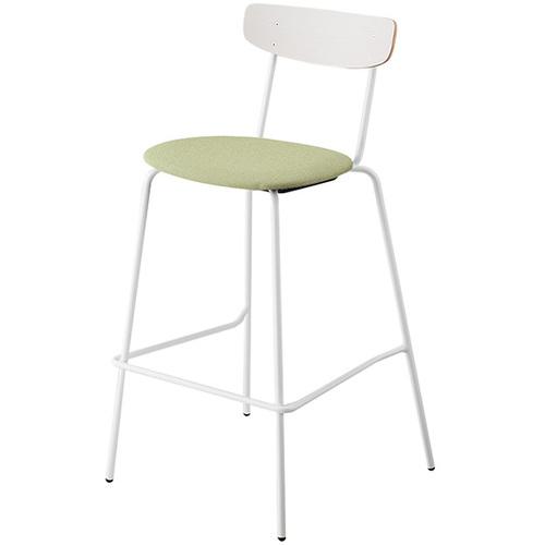 ■NAIKI ミーティングチェアー(ハイ) プルミノ E395型/合板:ホワイトオーク/座面:ピスタチオ〔品番:E396FSHM13TPS〕【6927843:0】[送料別途見積り][掲外取寄][店頭受取不可]