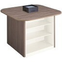 ■NAIKI キャビネットカウンター スクエアタイプ CF型/脚:ショコラアッシュ/天板:ショコラアッシュ 幕板:ホワイト/W1400×D1400〔品番:CFH...