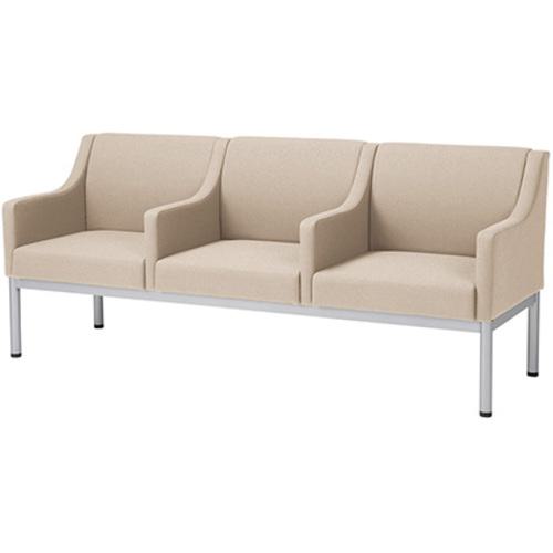 ■NAIKI ロビーチェアー 3人掛、中肘付 アイボリー〔品番:RC2253HIV〕【6933254:0】[送料別途見積り][掲外取寄][店頭受取不可]