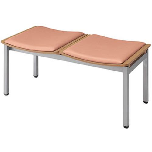 ■NAIKI ロビーチェアー(2人掛) アプリコット〔品番:RC1042AP〕【6936415:0】[送料別途見積り][掲外取寄..