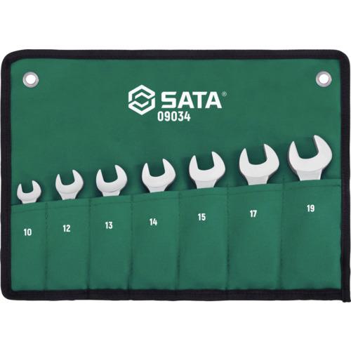 ■SATA ショートコンビネーションラチェットレンチセット(7点)〔品番:09034〕【6957719:0】[店頭受取不可]