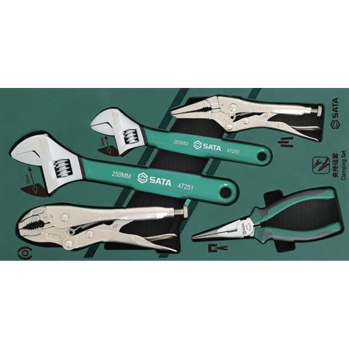 ■SATA モンキーレンチ・プライヤー・ペンチセット〔品番:09909A〕【6958213:0】[店頭受取不可]