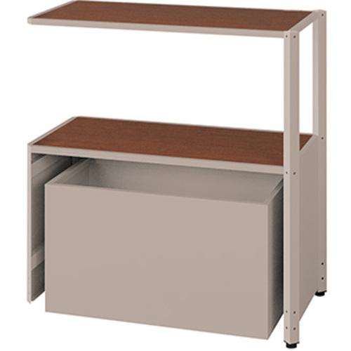 ■NAIKI シェルフラック(下段ボックス メレム MU型/天板:ダークウォールナット 本体:サテンアッシュトープ/W925×H973〔品番:MU0909RUSSTWN〕【6962740:0】[送料別途見積り][掲外取寄][店頭受取不可](2)