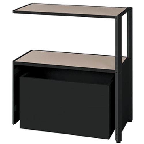 ■NAIKI シェルフラック(下段ボックス メレム MU型/天板:サテンアッシュトープ 本体:サテンブラック/W925×H973〔品番:MU0909RUSSBST〕【6962759:0】[送料別途見積り][掲外取寄][店頭受取不可](2)