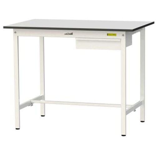 ■ヤマテック ワークテーブル150シリーズ 固定式 キャビネット付 RoHS2指令対応塩ビシート天板 W1200×D750×H950mm ライトグレー/シルキーホワイト〔品番:SURH1275UGYW〕【6966398:0】[法人・事業所限定][外直送元][店頭受取不可]