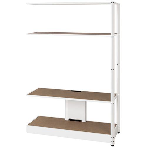 ■NAIKI シェルフラック(モニターユニット メレム MU型/天板:ショコラアッシュ 本体:サテンホワイト/W1225×H1813〔品番:MU1218RMLSWCA〕【6981807:0】[送料別途見積り][掲外取寄][店頭受取不可]