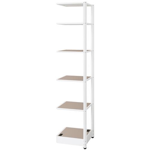 ■NAIKI シェルフラック(コーナー連結 メレム MU型/天板:サテンアッシュトープ 本体:サテンホワイト/W475×H2103〔品番:MU0421RSWST〕【6984955:0】[送料別途見積り][掲外取寄][店頭受取不可]