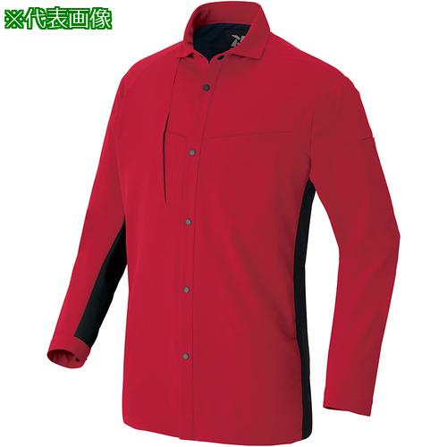 ■アイトス 長袖シャツ(男女兼用) TULTEX WORK AZ4235 レッドXブラック 5L〔品番:AZ42350095L〕【6985024:0】[送料別途見積り][掲外取寄][店頭受取不可]