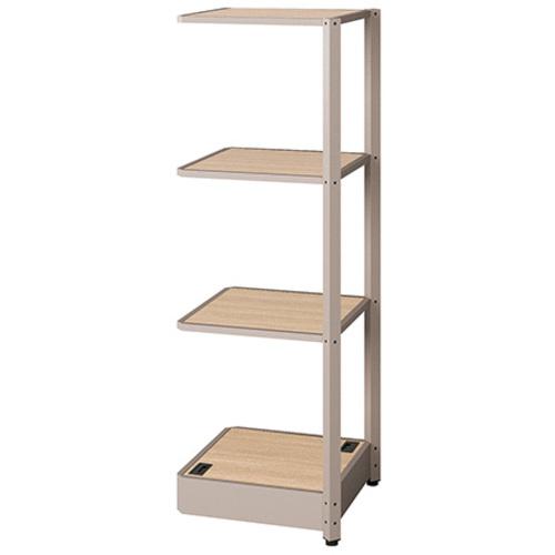 ■NAIKI シェルフラック(コーナー連結 メレム MU型/天板:サンドオーク 本体:サテンアッシュトープ/W475×..