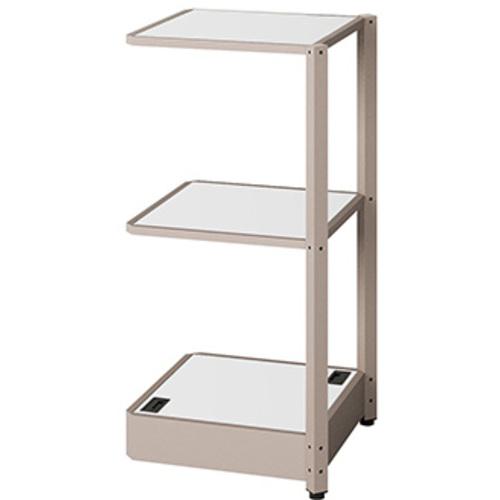 ■NAIKI シェルフラック(コーナー連結 メレム MU型/天板:サテンホワイト 本体:サテンアッシュトープ/W475×H973〔品番:MU0409RSTSW〕【6986474:0】[送料別途見積り][掲外取寄][店頭受取不可]