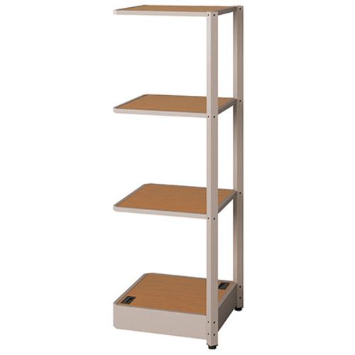 ■NAIKI シェルフラック(コーナー連結 メレム MU型/天板:ミディアムウォールナット 本体:サテンアッシュトープ/W475×H1393〔品番:MU0414RSTMW〕【6986496:0】[送料別途見積り][掲外取寄][店頭受取不可]