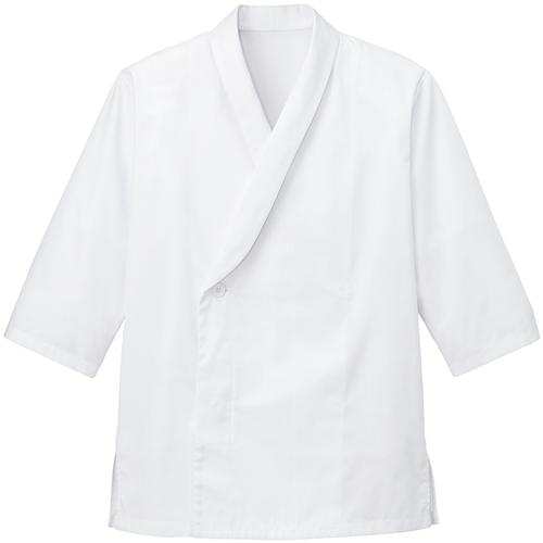 ■サンペックス 衿付き・七分袖調理衣 ホワイト L〔品番:SJAU2010A9L〕【6995654:0】[送料別途見積り][..