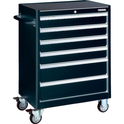 ■TRUSCO ローラーキャビネット ブラック 引出6段 100X4 150X2〔品番:TRC042BK〕【6996420:0】[法人・事業所限定][直送元][店頭受取不可]