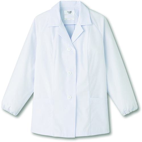 ■サンペックス 【女性用】衿付き・長袖調理衣 ホワイト L〔品番:FA355L〕【6997231:0】[送料別途見積り][掲外取寄][店頭受取不可]