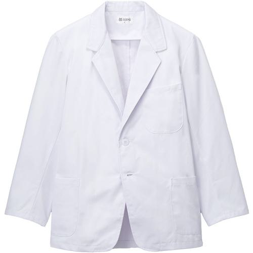 ■サンペックス 調理衣 メンズ 長袖 衿付き 白衣 厨房 飲食店 ユニフォーム ホワイト 3L〔品番:FH4153L..