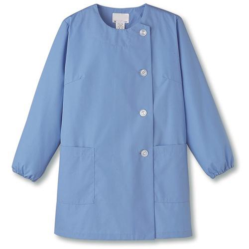 ■サンペックス 【女性用】衿なし・長袖調理衣 サックス 3L〔品番:FA7983L〕【7001947:0】[送料別途見積り][掲外取寄][店頭受取不可]