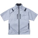 ■SHOWA ペルチェ付き空調服 COOLFIX PLT2 エアー半袖ブルゾン グレーL ペルチェ2個入〔品番:N2503SGL〕【7008001:0】[店頭受...