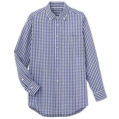 ■サンペックス 長袖ボタンダウンシャツ ネイビー M〔品番:SBLU1917K5M〕【7008262:0】[送料別途見積り][掲外取寄][店頭受取不可]