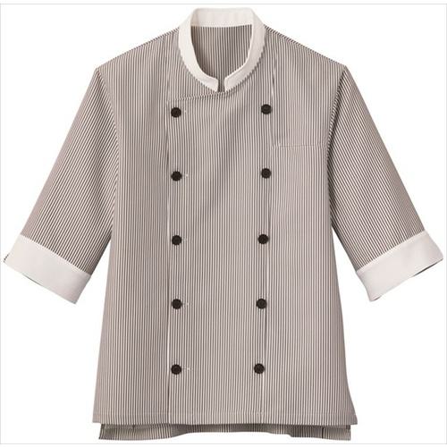 ■サンペックス 七分袖ショップコート ホワイト*ブラック SS〔品番:SJAU1701B6SS〕【7013099:0】[送料別途見積り][掲外取寄][店頭受取不可]