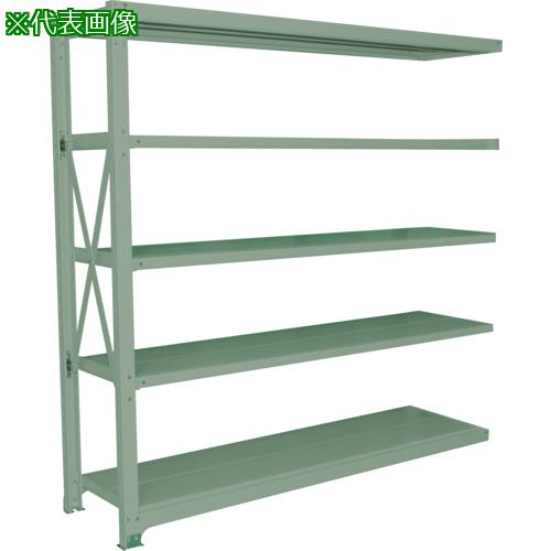 ■双福鋼器 中量ボルト式ラック 300kg 1800×1200×1490 天地5段 増連 ライトグリーン〔品番:MSL64W5CG〕..