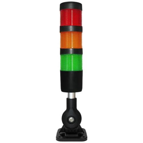 ■NIKKI LED三色アラームライト DC24V ブザー 黒〔品番:NLA50CJQ13B1KZ〕【7022457:0】[送料別途見積り]..