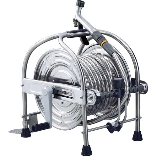 ■ハタヤ 大口径型オールステンレス蛇腹ホースリール 15m〔品番:SSA15JP〕【7058567:0】[送料別途見積り..