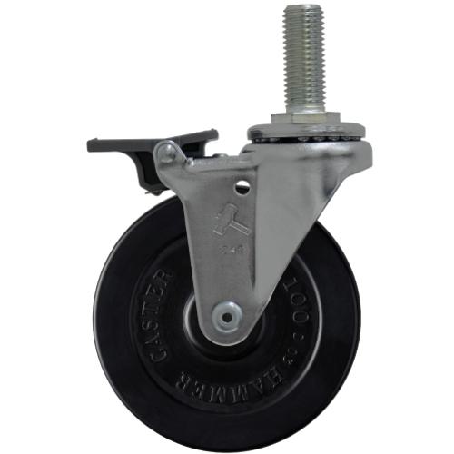 ■ハンマー ねじ込み式ゴムキャスター フロントストッパー シーソータイプ ねじ込み旋回式 ゴム車輪 ロ..