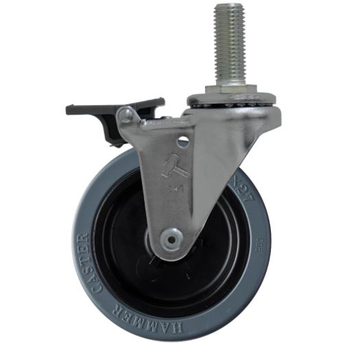 ■ハンマー ねじ込み式ゴムキャスター フロントストッパー シーソータイプ ねじ込み旋回式 ゴム車輪 ナ..