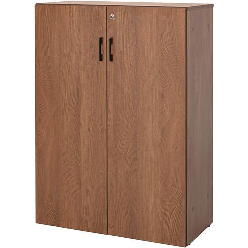 ■アールエフヤマカワ プラン木製シェルフ W800×H1141 ウォルナットxウォルナット 扉付き〔品番:RFPS801..