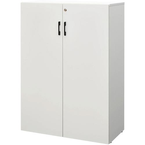 ■アールエフヤマカワ プラン木製シェルフ W800×H1141 ホワイトxホワイト 扉付き〔品番:RFPS8011WHKD〕..