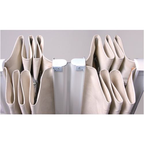 ■sanwa コーナー用 ホワイトフレームアコーディオンスクリーン スノーホワイト W120×H165cm〔品番:00002609〕【7070515:0】[送料別途見積り][法人・事業所限定][外直送][店頭受取不可]