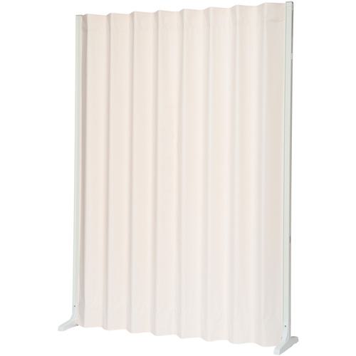 ■sanwa ホワイトフレームアコーディオンスクリーン 抗菌・防汚タイプ パステルピンク W150×H165cm〔品..