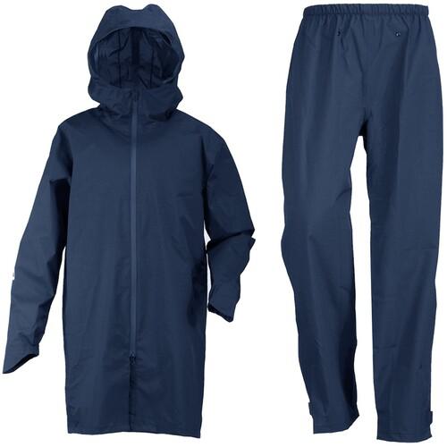 ■カジメイク 7592 バッグインレインスーツ ネイビー LL〔品番:759255LL〕【7103006:0】[送料別途見積り][掲外取寄][店頭受取不可]