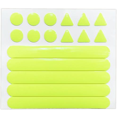 ■緑十字 高輝度蓄光蛍光ステッカー ピカっとルミシャイン 丸型・三角型・棒型〔品番:364018〕【7115061:0】[送料別途見積り][掲外取寄][店頭受取不可]