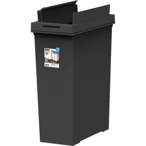 ■ASVEL ダストボックス 棚下で使える両開きプッシュダストボックス20L ブラック《8個入》〔品番:630590..