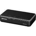 ■BUFFALO Giga5ポート スイッチングハブ 電源外付け プラスチック筐体 マグネットなし ブラック〔品番:LSW7GT5EPLBK〕【7127668:...