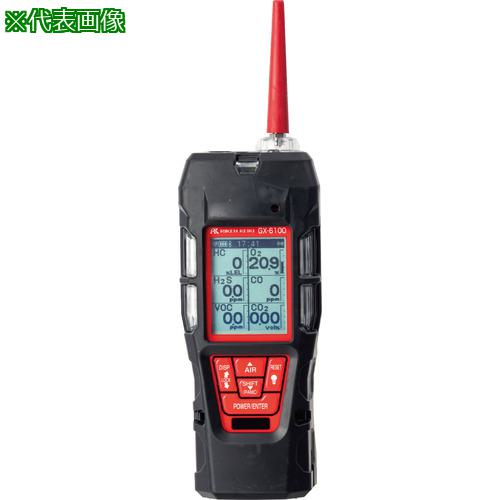 《メーカー》理研計器（株）《品番》GH02P2D2D0 00《特長》●光イオン化式センサ（PID）搭載でVOC（揮発性有機化合物）の検知可能です。●最大6種類のガスを同時検知可能です。●最大3年保証の高性能ガスセンサ搭載です。●ppmからvol%の可燃性ガスを1台で検知可能（※ppmオーダー検知は、熱線型半導体式センサ【S1】もしくは【S2】を搭載した仕様に限ります。※vol%オーダー検知は熱伝導式センサ【D】もしくは、赤外線式センサ【D2】または【D3】を搭載した仕様に限ります。）《用途》《仕様》●型式:GX-6100)●光イオン化エネルギー:10.6 eV ●表示範囲:イソブタン（0 〜 100 %LEL）・硫化水素（0 〜 200.0 ppm ）・VOC（0 〜 4000 ppm）・イソブタン（0 〜 100 %LEL/100 %LEL 〜 30.0 vol%）●分解能:イソブタン（1 %LEL）・硫化水素（0.1 ppm ）・VOC（0.1 ppm（0 〜 400.0 ppm）・1 ppm（400 〜 4000 ppm））・イソブタン（1 %LEL/0.5 vol%）●警報設定値:イソブタン（第一警報 10 %LEL・第二警報 50 %LEL・第三警報 50 %LEL・OVER 100 %LEL）・硫化水素（第一警報1.0 ppm ・第二警報 10.0 ppm ・第三警報 10.0 ppm ・TWA 1.0 ppm ・STEL 5.0 ppm ・OVER 200.0 ppm ）・VOC（第一警報400.0 ppm ・第二警報1000 ppm・第三警報 1000 ppm・TWA OFF ・STEL OFF ・OVER 4000 ppm）・イソブタン（第一警報 10 %LEL・第二警報 50 %LEL・第三警報 50 %LEL・OVER 30.0 vol% ）●濃度表示:LCDデジタル（フルドットディスプレイ）●検知方式:ポンプ吸引式●吸引流量:0.45 L/min 以上（オープン流量）●各種表示:時計表示/電池残量表示/動作状態表示●表示言語:16ヶ国言語対応●音圧（dB）:約95（発生源から30 cm の平均的な値、プロテクトカバー装着時）●ガス警報表示:ランプ点滅/ブザー連続変調鳴動/ガス濃度表示点滅/振動●ガス警報復帰動作:自己保持/自動復帰（初期設定:自己保持）●故障警報・自己診断:流量異常/システム異常/センサ異常/電池電圧低下/調整不良/日時異常●故障警報表示:ランプ点滅/ブザー断続/内容表示●故障警報復帰動作:自己保持●パニック警報表示:予備警報（ランプ点滅/ブザー断続（予備警報））・本警報（ランプ点滅/ブザー連続変調鳴動）●パニック警報復帰動作:自己保持●マンダウン警報表示:予備警報（ランプ点滅/ブザー断続（予備警報））・本警報（ランプ点滅/ブザー連続変調鳴動）●マンダウン警報復帰動作:自動復帰●電源:乾電池ユニット＜単3 形アルカリ乾電池 3 本＞（BUD-6100）●連続使用時間:約8時間（25 ℃、無警報、無照明の場合）●使用温度範囲（℃）:-20 〜 +50 （急変なきこと）●使用湿度範囲（％RH）:（イソブタン(%LEL)・硫化水素）10 〜 90・（VOC・イソブタン(%LEL/vol%)）0 〜 95（結露なきこと）●使用圧力範囲（kPa）:80 〜 120 （防爆適用範囲は80 〜 110 ）●構造:防塵防水構造 IP67 相当（配管除く）●防爆構造:本質安全防爆構造および耐圧防爆構造●防爆等級:Ex da ia ［［R2］］C T4 Ga●各種認証:CEマーキング●外形寸法(mm):約70（W）×201（H）×56（D） 《仕様2》●検知対象ガス:イソブタン(%LEL)・硫化水素・VOC(ppm)(揮発性有機化合物)・イソブタン(%LEL/vol%)《原産国（名称）》日本《材質／仕上》《セット内容／付属品》●プロテクトカバー●ハンドストラップ●テーパーノズル●ベルトクリップ●保護フィルム●単3型アルカリ乾電池（3本）●各種エア調整用フィルター※付属の有無や種類は仕様により異なります。《注意》●パニック警報およびマンダウン警報は、初期設定ではOFF（無効）です。●使用する場合は設定を有効に変更する必要があります。●国内防爆仕様では、東芝製LR6T(JE) 3本を使用可能です。●連続使用時間は可燃性ガス（ニューセラミック式センサ）、酸素、硫化水素、一酸化炭素、VOC、二酸化炭素の6成分仕様の場合です。搭載するセンサによって連続使用時間は異なります。《JANコード》《本体質量》450.0g※こちらの商品は送料無料対象外です。※「送料無料」と表示されても別途送料が必要となりますのでご注意ください。理研　携帯型マルチガス検知器GX—6100（イソブタン（％LEL・％LEL／vol％）・硫化水素・VОC（ppm））乾電池仕様〔品番：GH02P2D2D0 00〕[注番:7190884][本体質量：450.0g]《包装時基本サイズ：242.00×178.00×97.00》〔包装時質量：0.95kg〕分類》測定・計測用品》環境計測機器》ガス測定器・検知器☆納期情報：取寄管理コード(009) メーカー直送品【法人限定＝会社名ご記入お願い致します。】