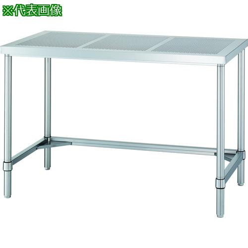 《メーカー》シンコー（株）《品番》PWT-12090-1200-J《特長》●直径φ38mm太径パイプ採用の丈夫な作業台です。《用途》●研究施設・医療・厨房・学校・介護施設・各種工場などに。《仕様》●間口(mm):1200●奥行(mm):900●高さ(mm):1200《仕様2》●用途に合わせて支柱の長さを5mmピッチで変更可能(工場オプション)●全高(アジャスター含む)855mm〜1200mmまで無償《原産国（名称）》日本《材質／仕上》●SUS430(No.4仕上)《セット内容／付属品》《注意》●作業台とキャスターを同時発注の場合、キャスター込高さ1200mmにて出荷します。●塩素系の洗剤や薬品などを使用される場所では、腐食が早まる恐れがあります。●付着した際は清掃が必要です。●組立、設置、清掃時は必ず手袋を着用して下さい。●車上渡しのため、お客様での荷降ろしが必要です。《JANコード》《本体質量》28.6kg※こちらの商品は送料無料対象外です。※「送料無料」と表示されても別途送料が必要となりますのでご注意ください。シンコー　ステンレス作業台（パンチング天板・三方枠・アジャスト付・SUS430）W1200×D900×H1200〔品番：PWT-12090-1200-J〕[注番:7313309][本体質量：28.6kg]《包装時基本サイズ：××》〔包装時質量：〕分類》物流・保管用品》作業台》ステンレス作業台☆納期情報：取寄管理コード(900) 掲載外商品