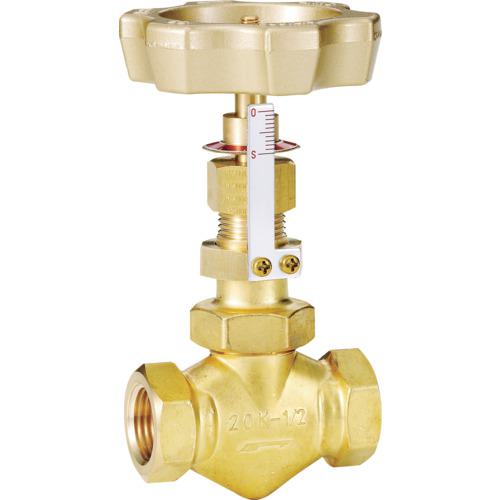 ■Fujikin 黄銅製ニードルバルブ1B 開度指示器付き〔品番:DH12GFR〕【7323573:0】[送料別途見積り][法人・事業所限定][外直送][店頭受取不可]