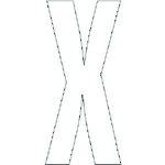 ■ユニット アルファベットX (白)・合成ゴム・1文字120X60〔品番:835088W〕【7435142:0】[送料別途見積り][掲外取寄][店頭受取不可]