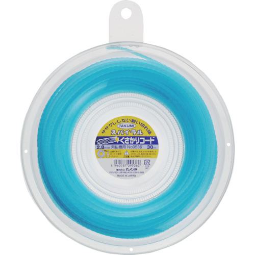 ■たくみ ナイロンコード “くさかりコード スパイラル 2.8mm×30m”〔品番:9536〕【7515642:0】[店頭受取..