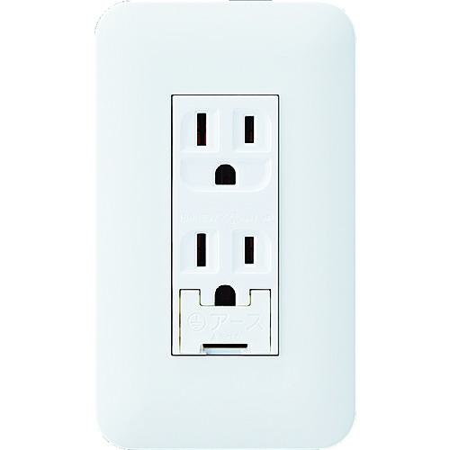 ■Panasonic コスモワイド埋込アースターミナル付接地ダブルコンセント〔品番:WTP113238WP〕【7632444:0】[店頭受取不可]